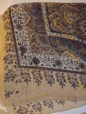 Large Rare Square Scarf By Dana Buchman 41×41 Inches Taupes Browns Neutral